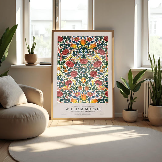 William Morris Rose Print: Vintage Arts & Crafts Floral Wall Art