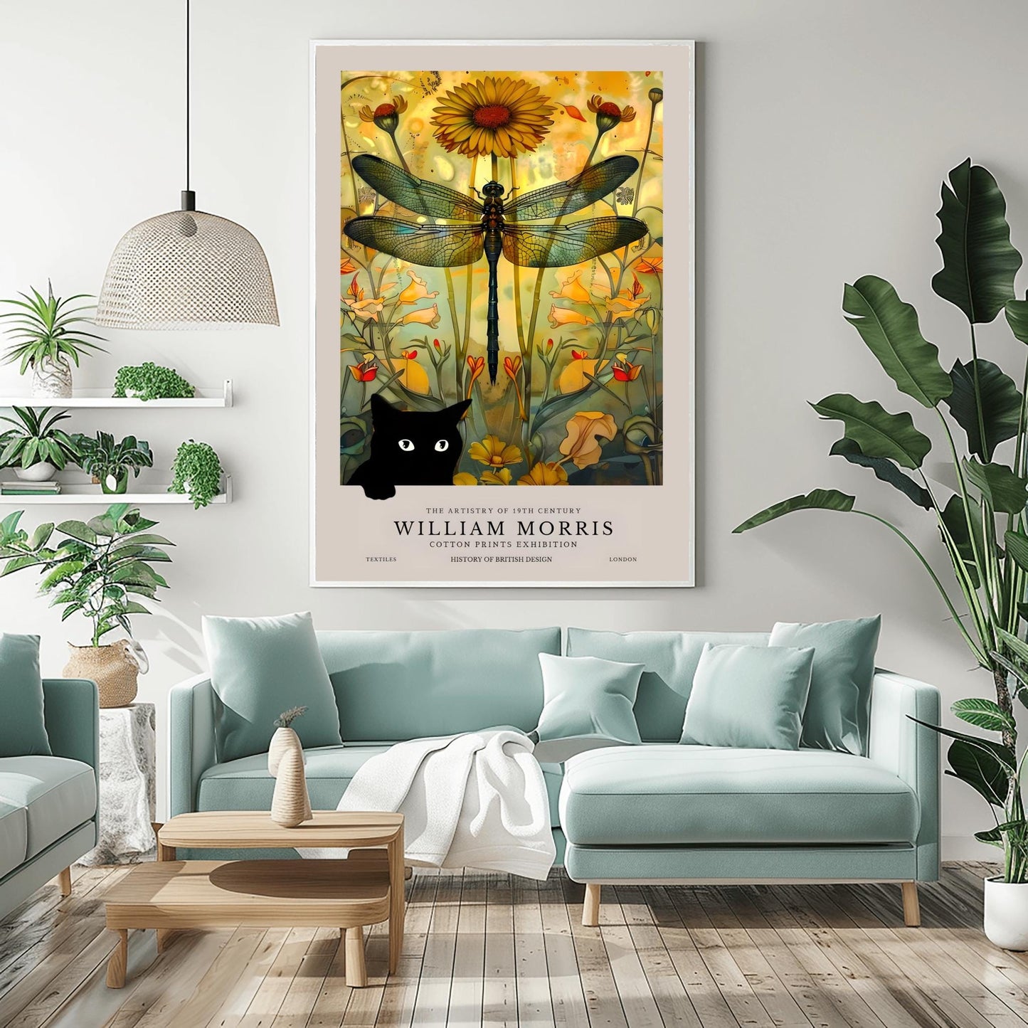 William Morris Cat Print: Arts & Crafts Exhibition Poster