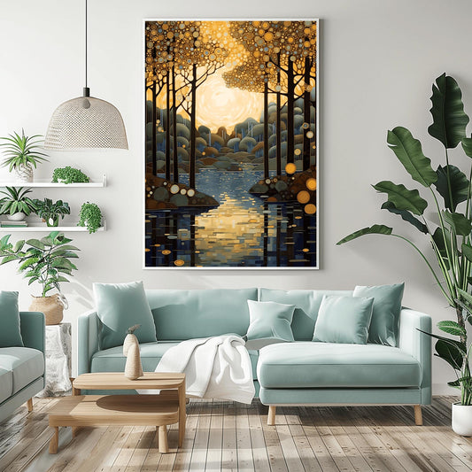 Gustav Klimt Print: Forest Floral Art Nouveau Exhibition Poster
