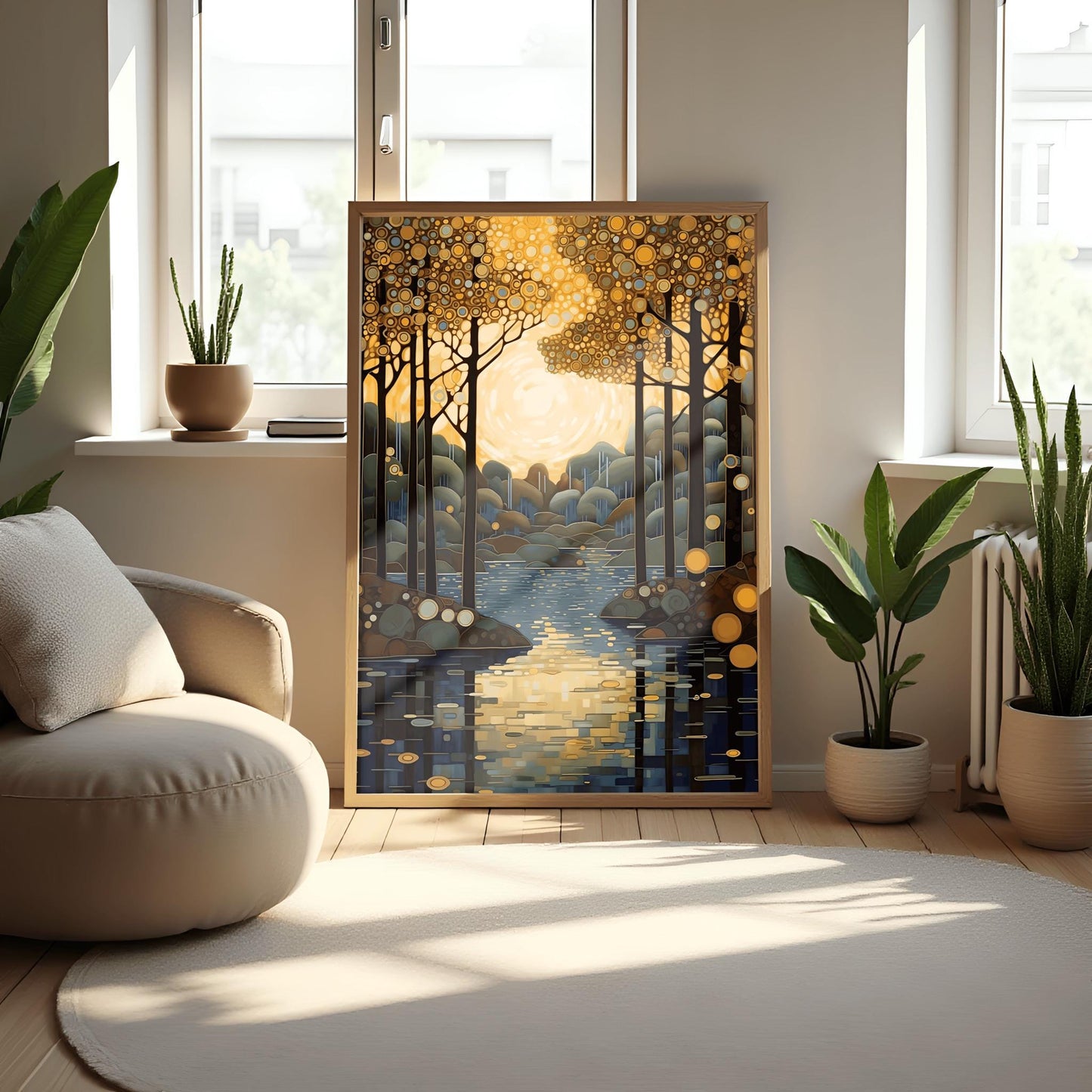 Gustav Klimt Print: Forest Floral Art Nouveau Exhibition Poster