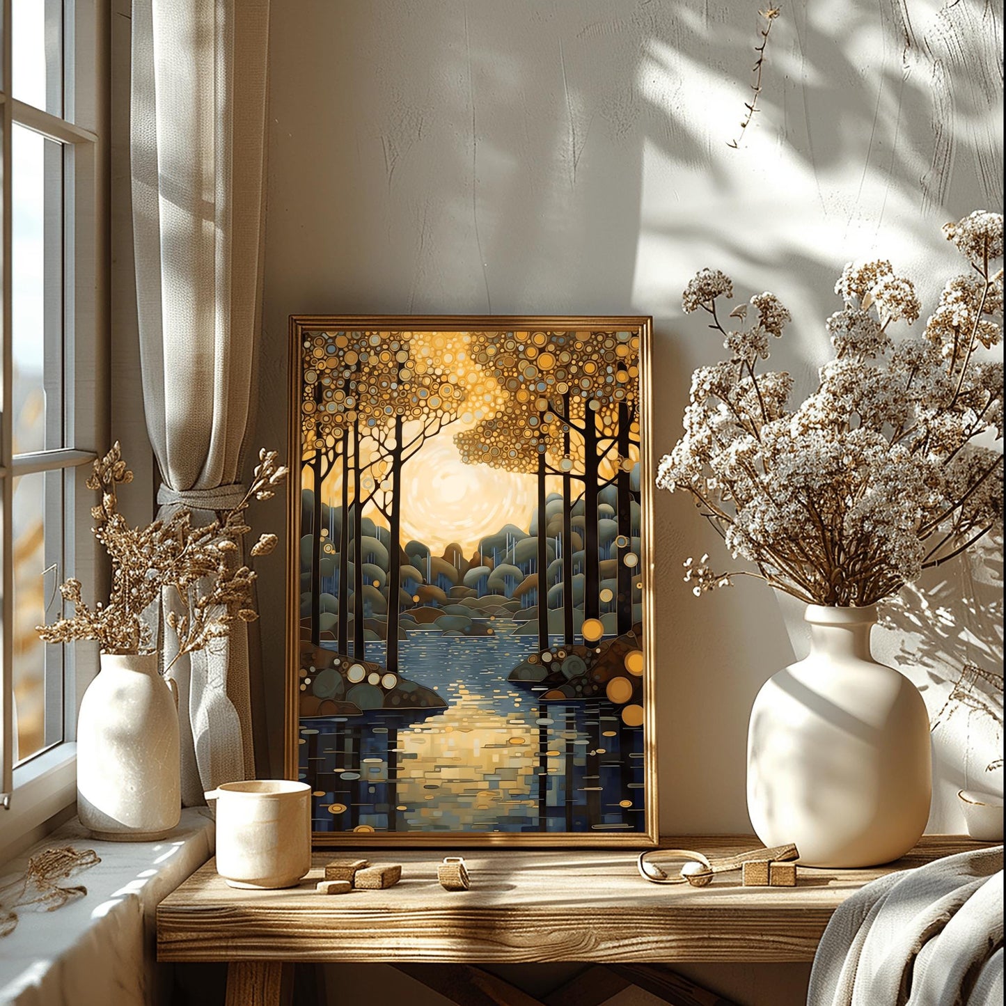 Gustav Klimt Print: Forest Floral Art Nouveau Exhibition Poster