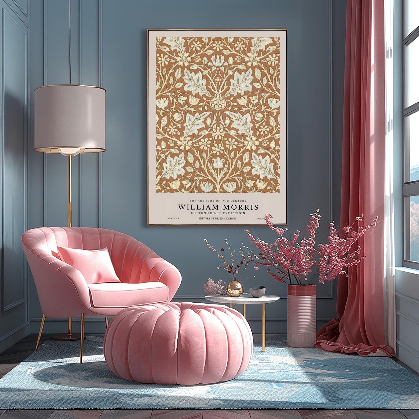 William Morris 'Triple Net' Print: Vintage Arts & Crafts Floral Poster