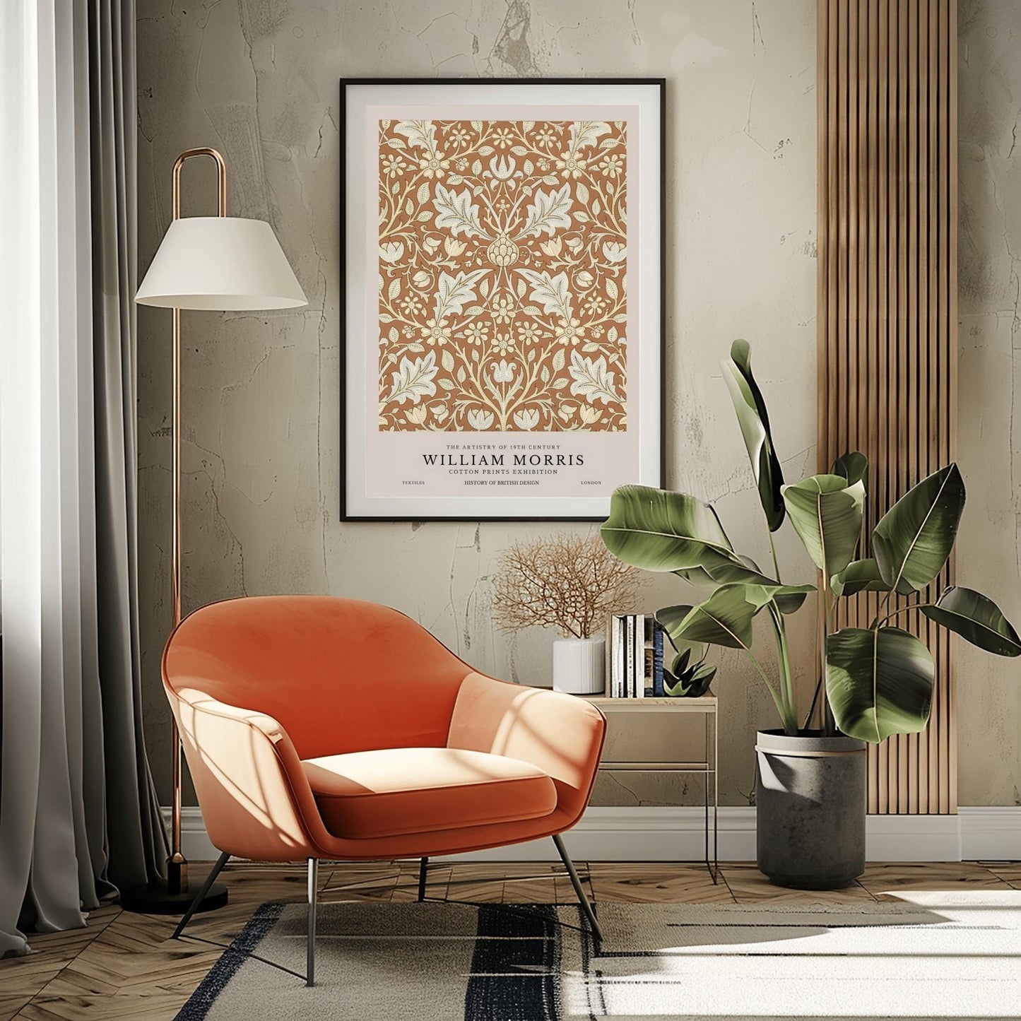 William Morris 'Triple Net' Print: Vintage Arts & Crafts Floral Poster