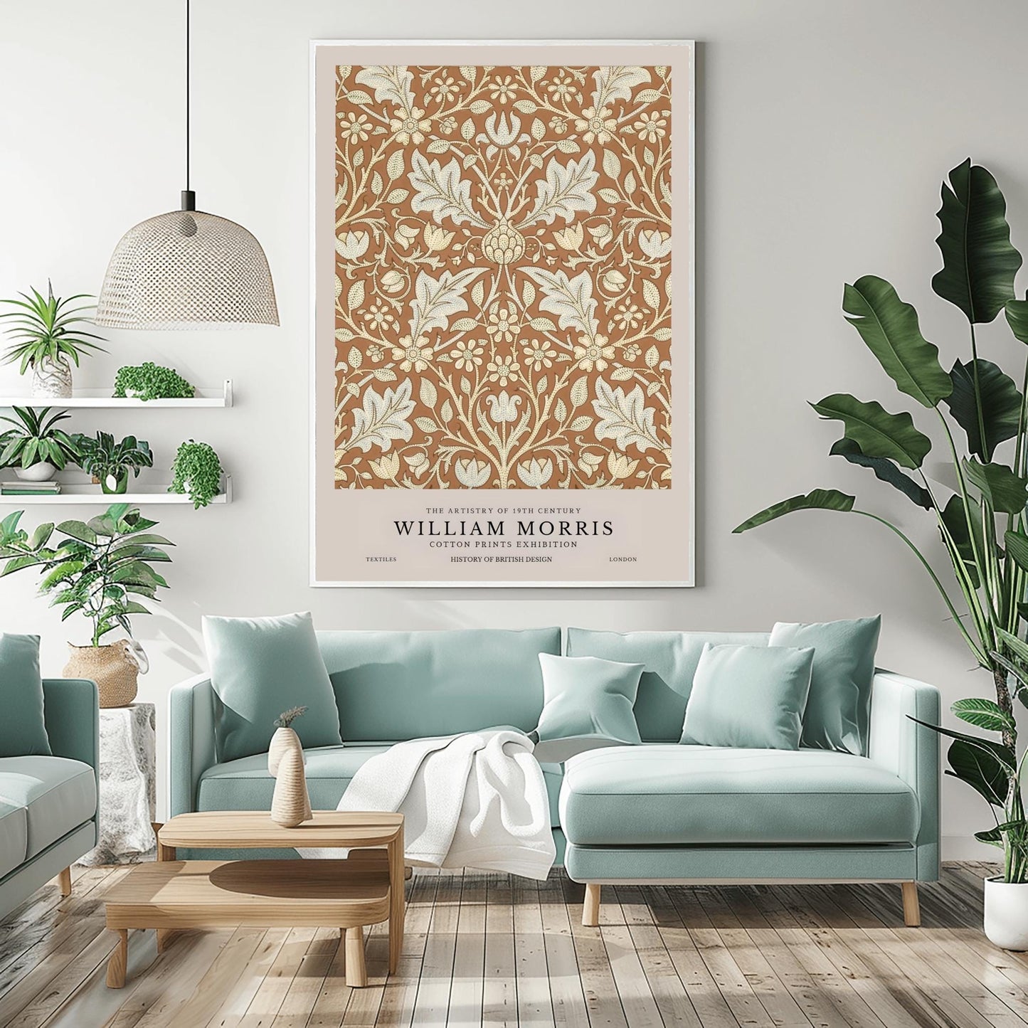 William Morris 'Triple Net' Print: Vintage Arts & Crafts Floral Poster