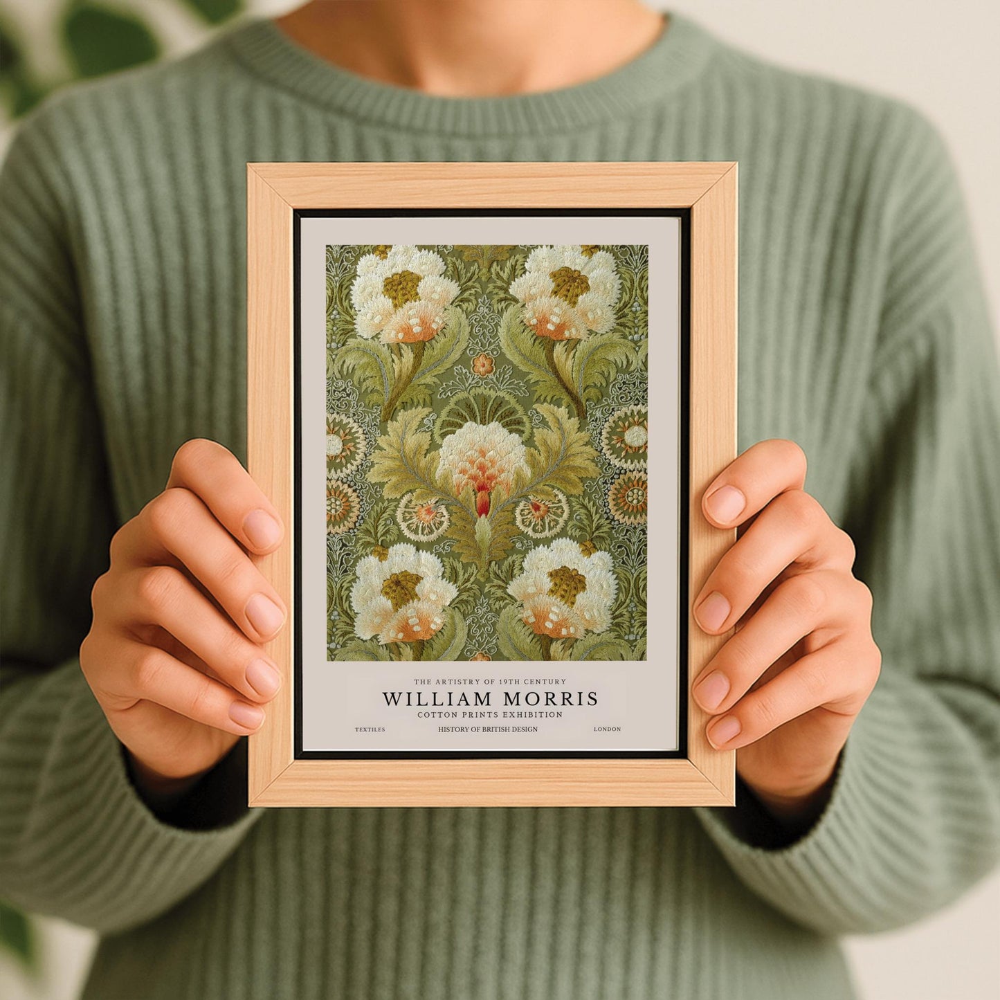 William Morris Peony Print: Dark Floral, Arts & Crafts Style