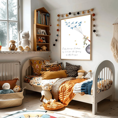 The Little Prince Quote Print: Watercolor Nursery Wall Art