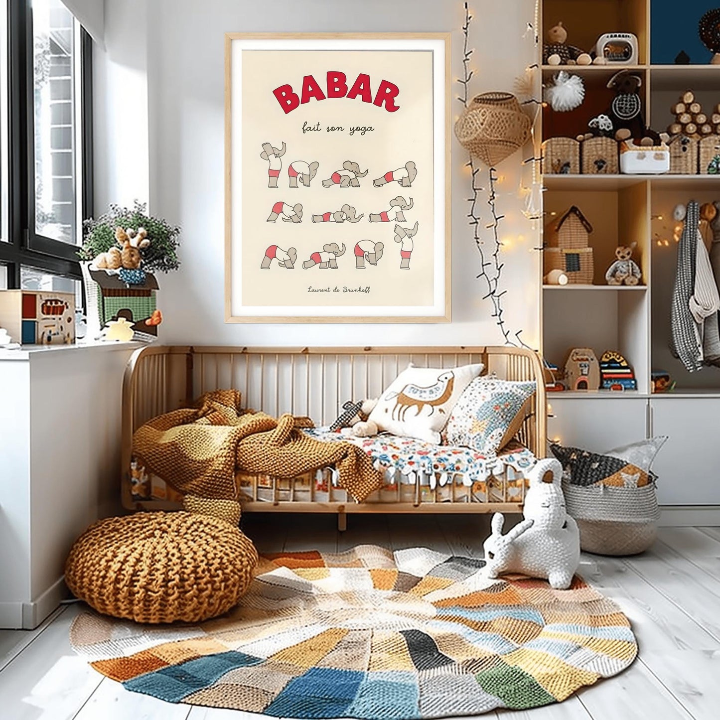 Babar the Elephant Print: Retro Nursery Decor, Kids Room Art