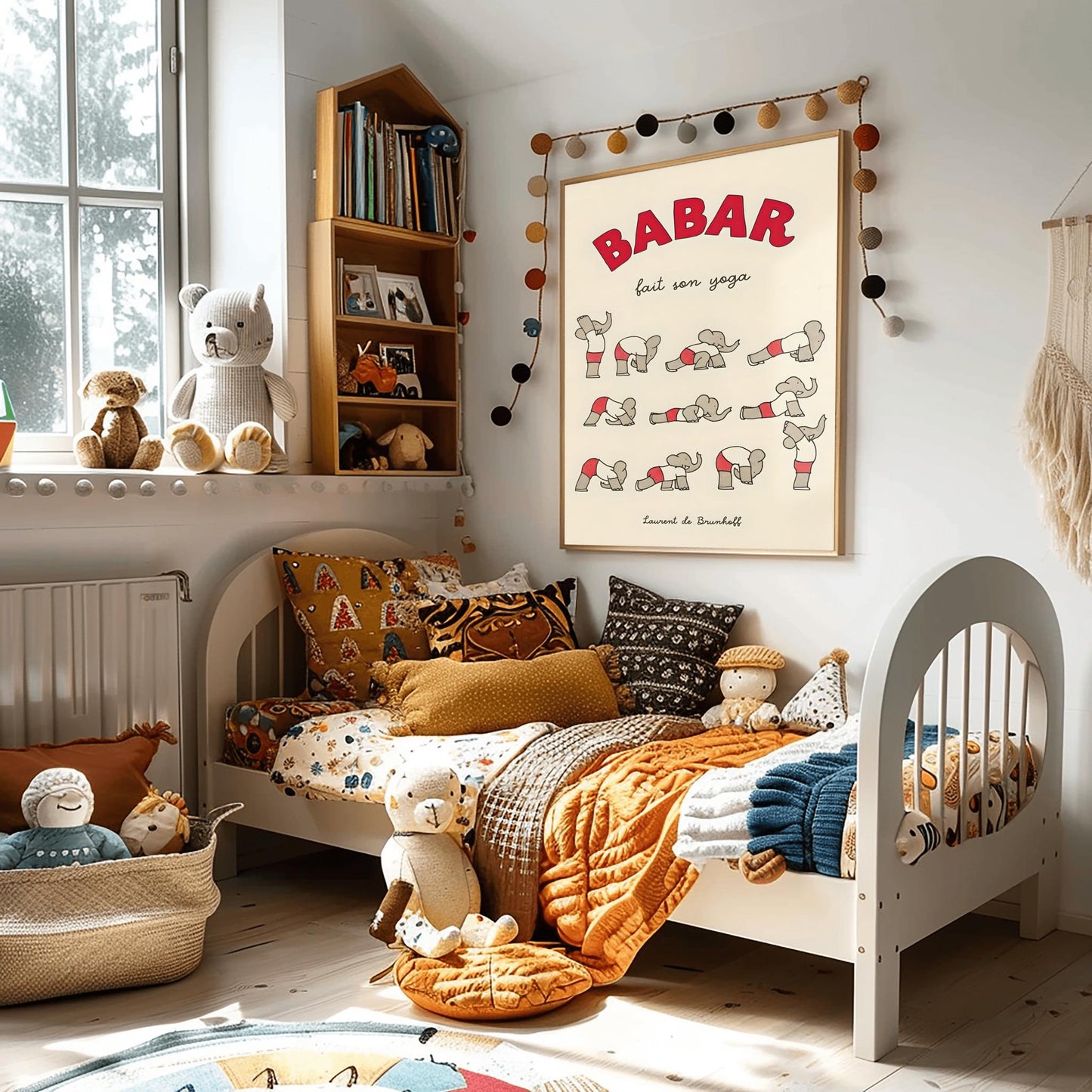 Babar the Elephant Print: Retro Nursery Decor, Kids Room Art