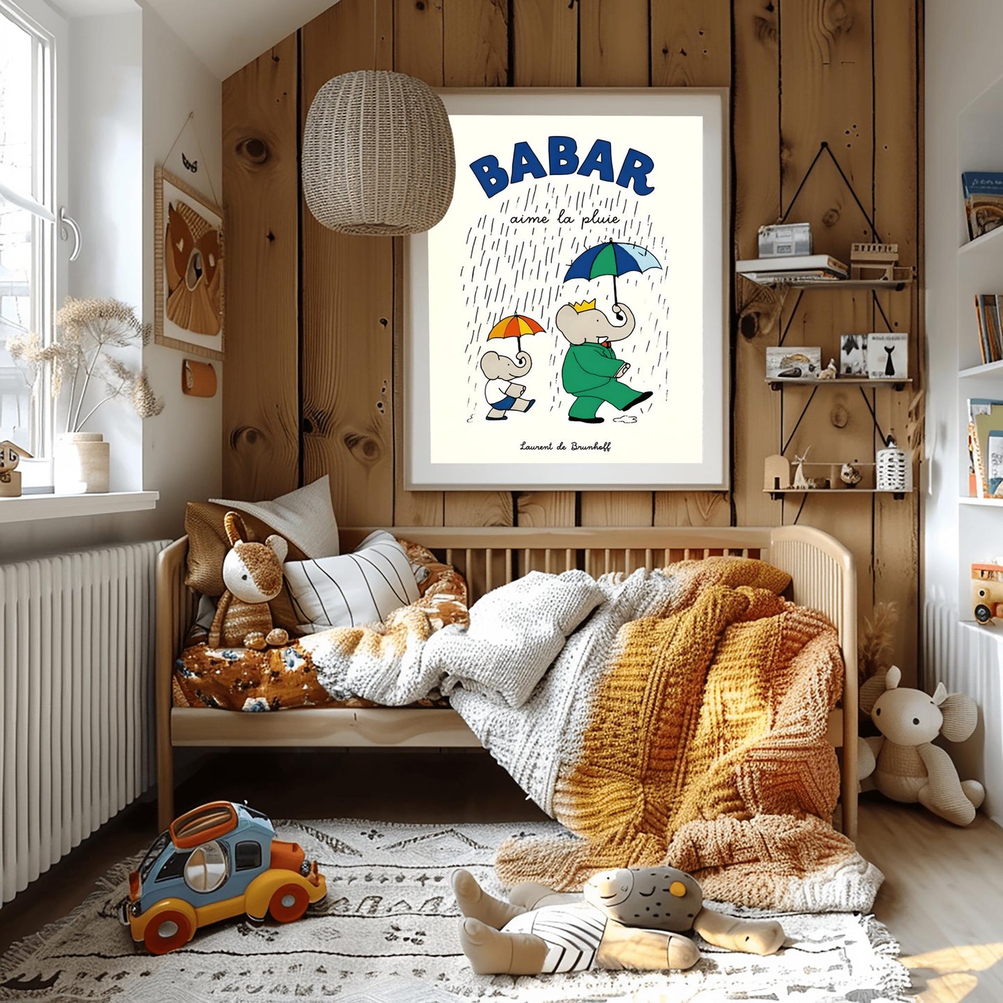 Babar The Elephant Print: Retro Nursery Decor, Kids Room Art