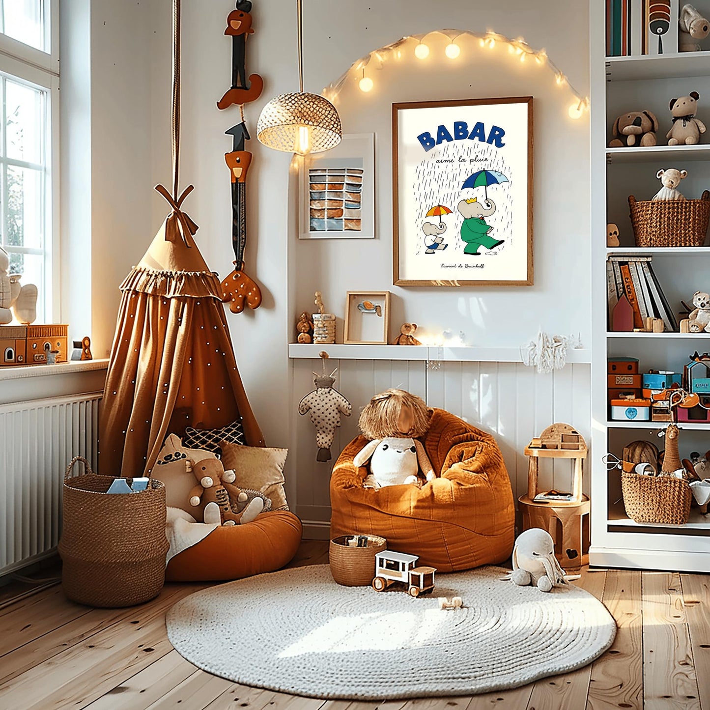 Babar The Elephant Print: Retro Nursery Decor, Kids Room Art