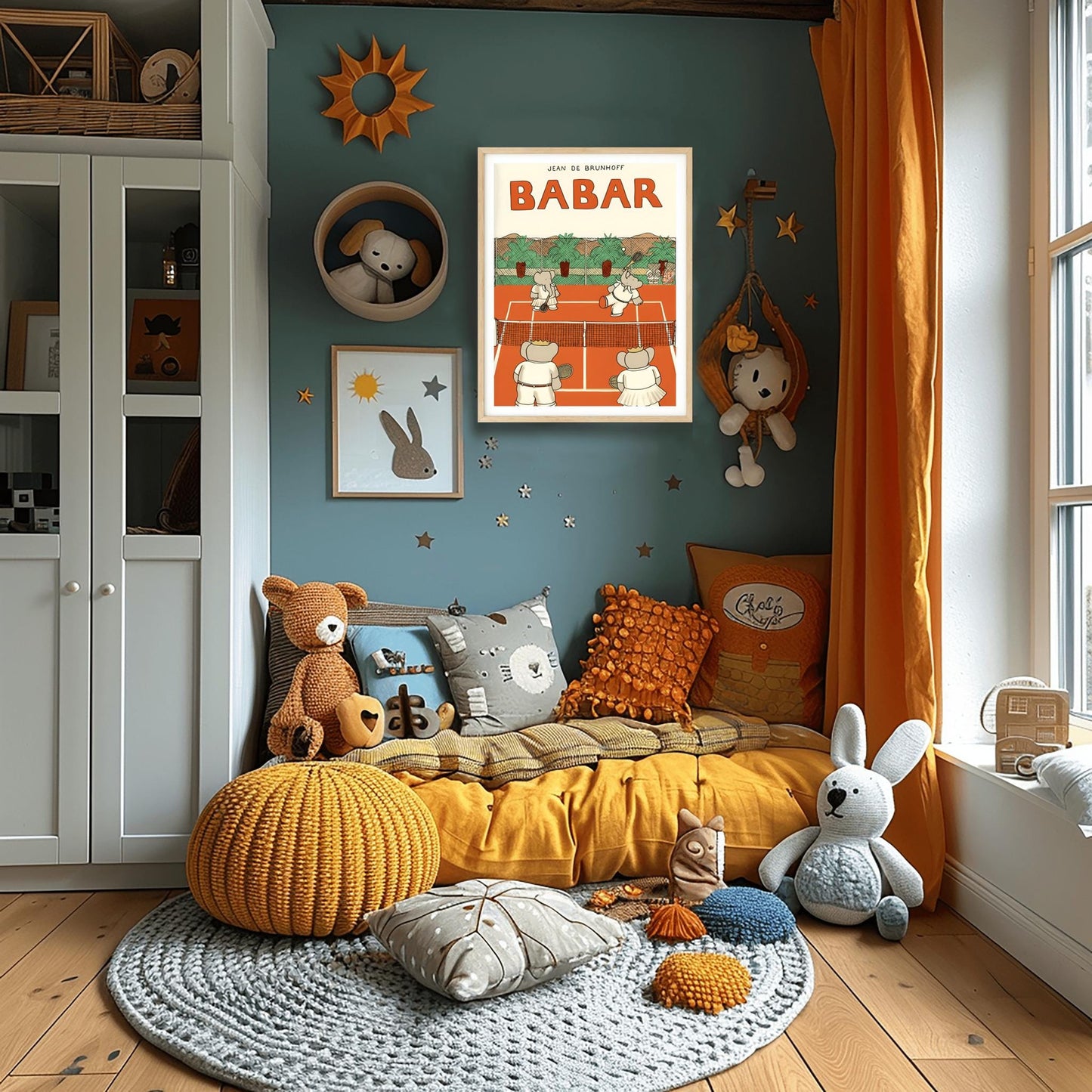 Babar the Elephant Print: Retro Nursery Decor, Kids Wall Art