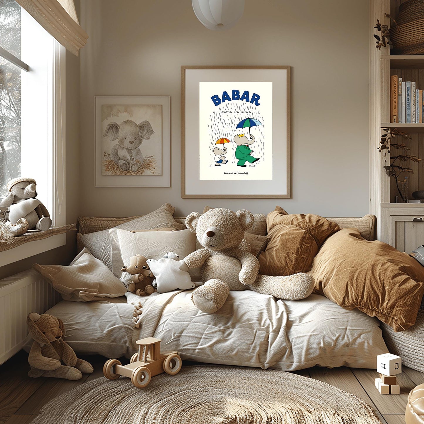 Babar The Elephant Print: Retro Nursery Decor, Kids Room Art