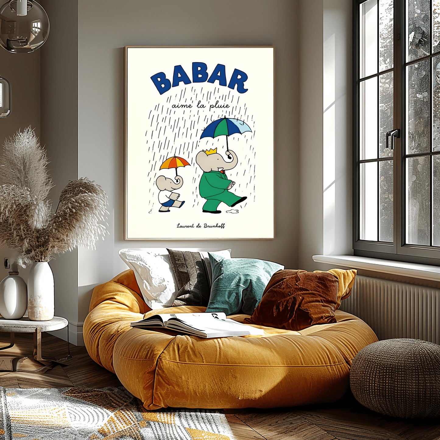 Babar The Elephant Print: Retro Nursery Decor, Kids Room Art