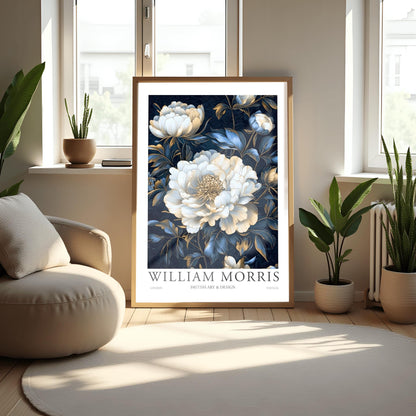 William Morris Lodden Print: Vintage Hydrangea Botanical Art Poster