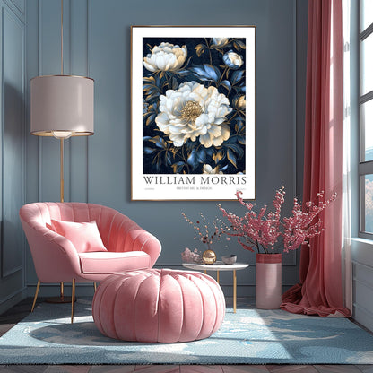 William Morris Lodden Print: Vintage Hydrangea Botanical Art Poster