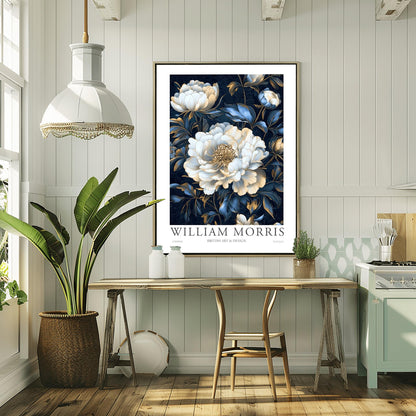 William Morris Lodden Print: Vintage Hydrangea Botanical Art Poster