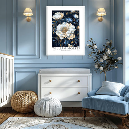William Morris Lodden Print: Vintage Hydrangea Botanical Art Poster