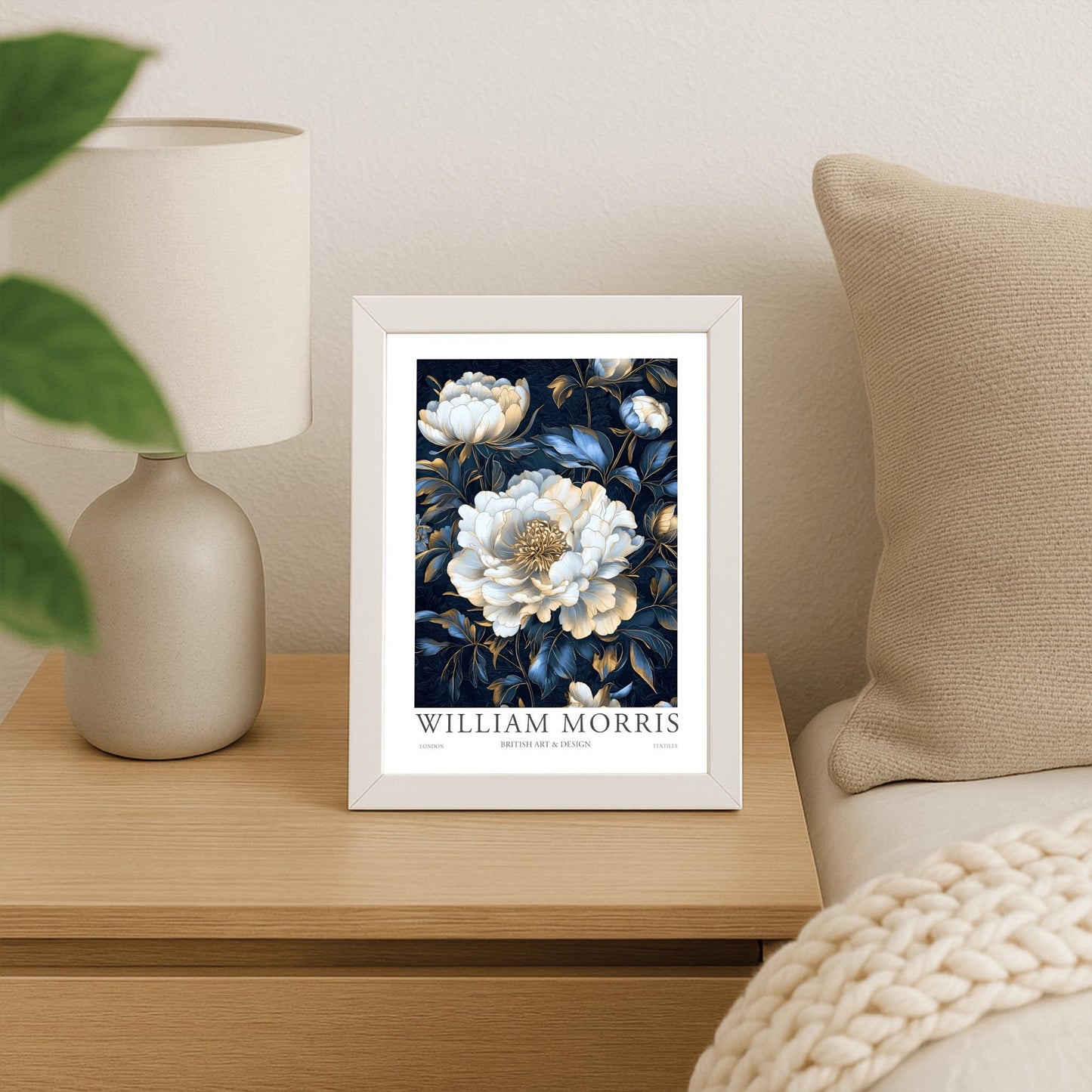 William Morris Lodden Print: Vintage Hydrangea Botanical Art Poster