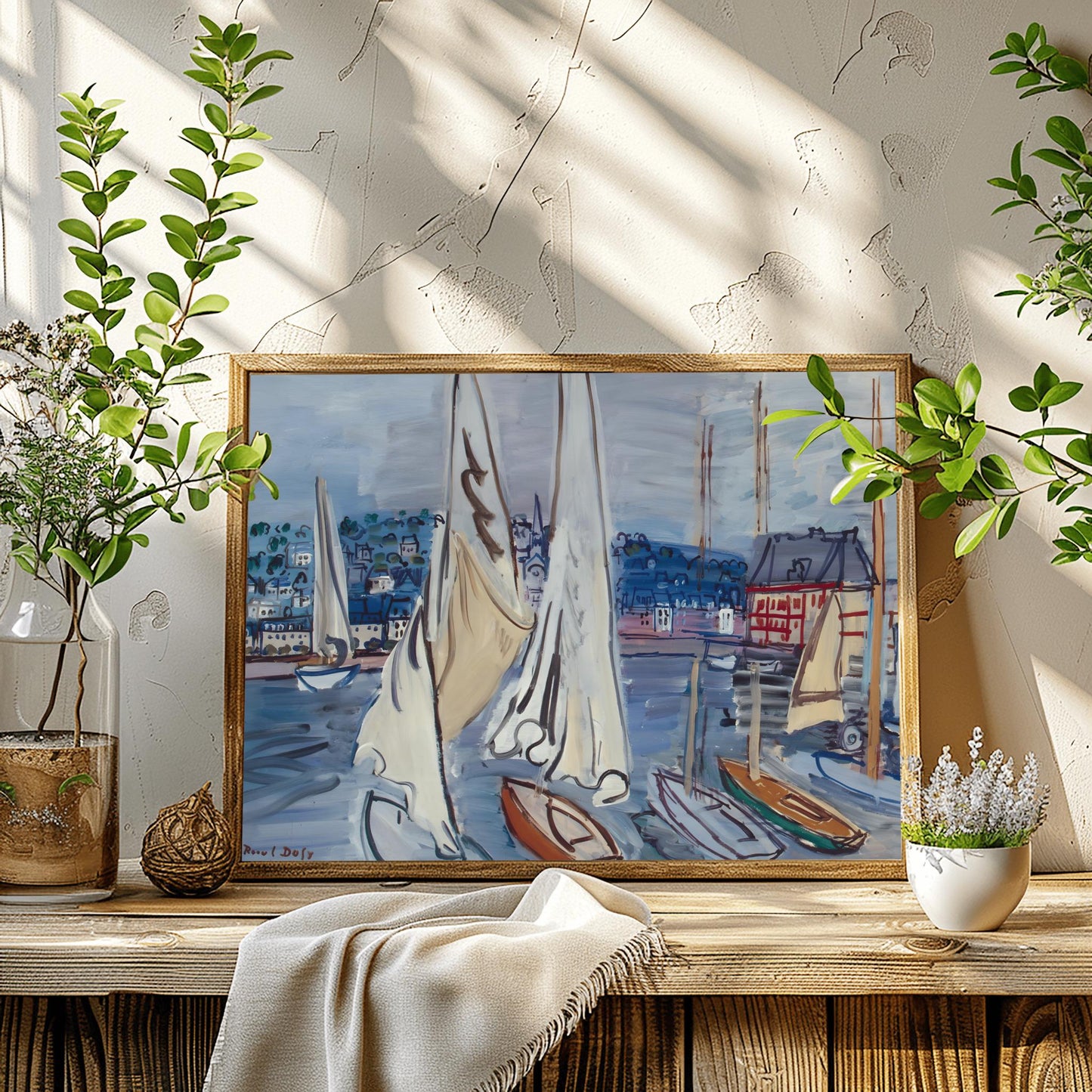 Raoul Dufy Harbor Print, Expressionist Sailboat Painting, Nautical Wall Art, Coastal Decor, Modern Art