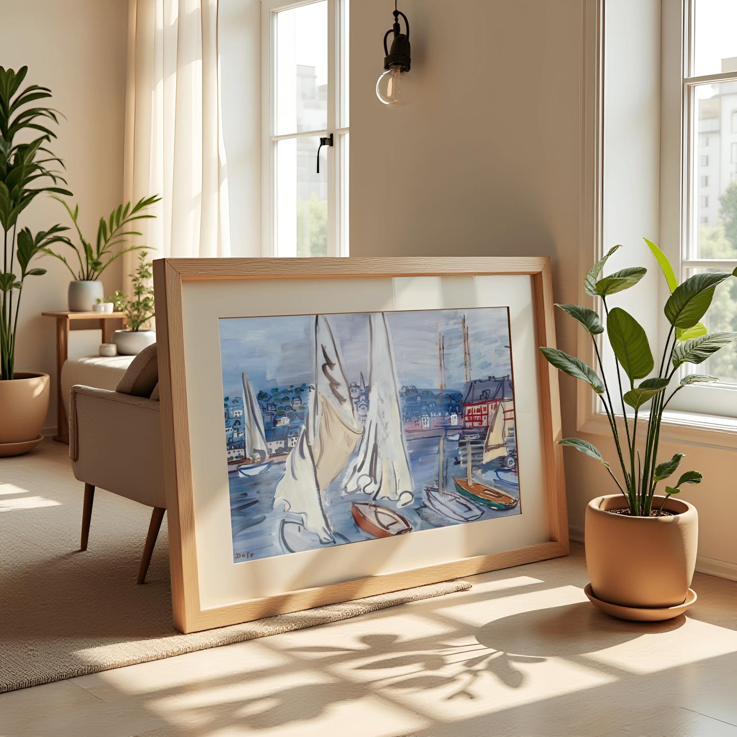 Raoul Dufy Harbor Print, Expressionist Sailboat Painting, Nautical Wall Art, Coastal Decor, Modern Art