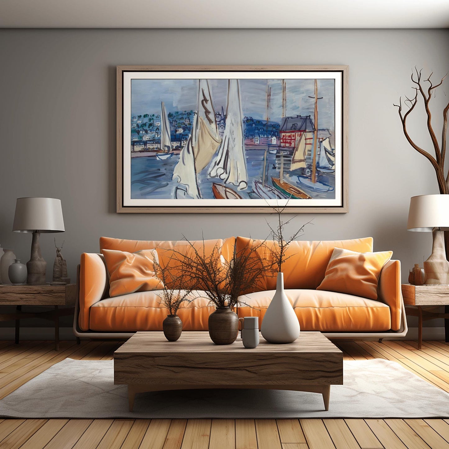 Raoul Dufy Harbor Print, Expressionist Sailboat Painting, Nautical Wall Art, Coastal Decor, Modern Art