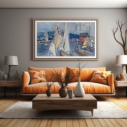 Raoul Dufy Harbor Print, Expressionist Sailboat Painting, Nautical Wall Art, Coastal Decor, Modern Art