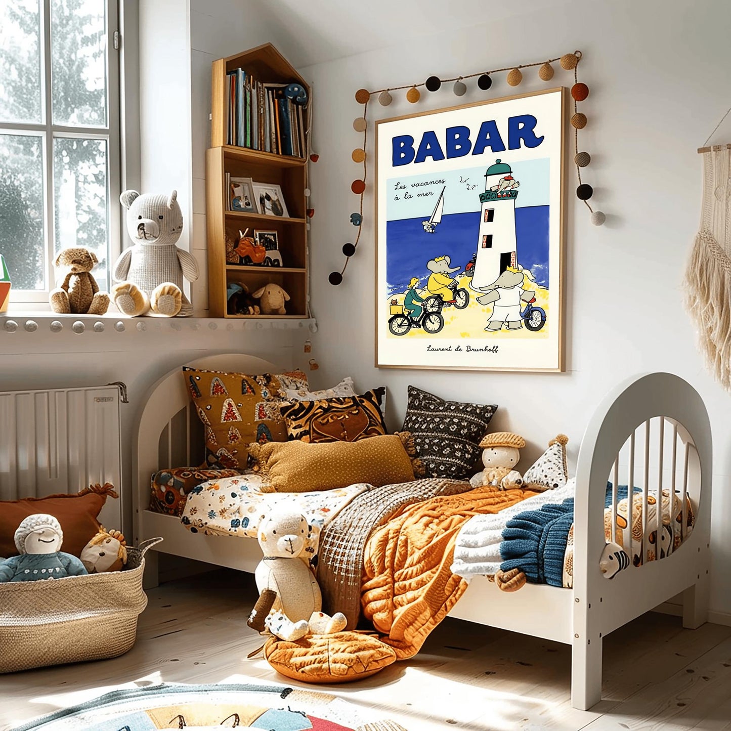Babar the Elephant Print: Retro Nursery Wall Art