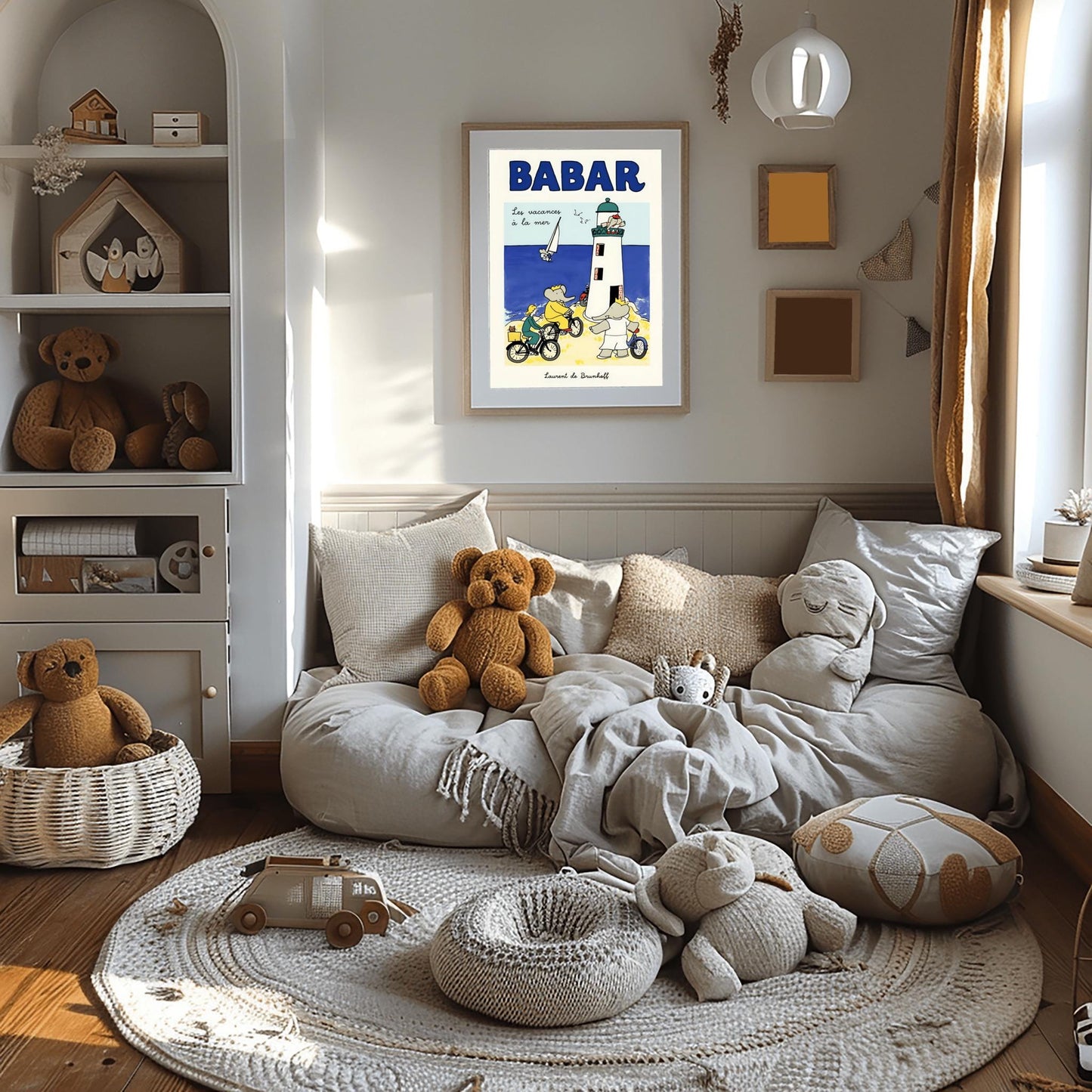 Babar the Elephant Print: Retro Nursery Wall Art
