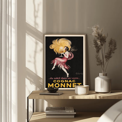 Art Deco Cognac Monnet Poster: 1920s French Alcohol Advertisement