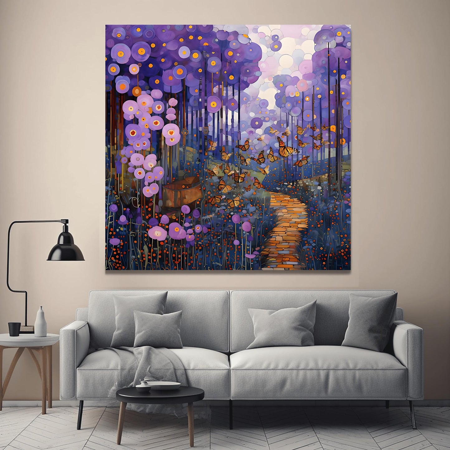 Gustav Klimt Poster Butterfly Pathway Print ‚Äì Abstract Floral Wall Art (main image)