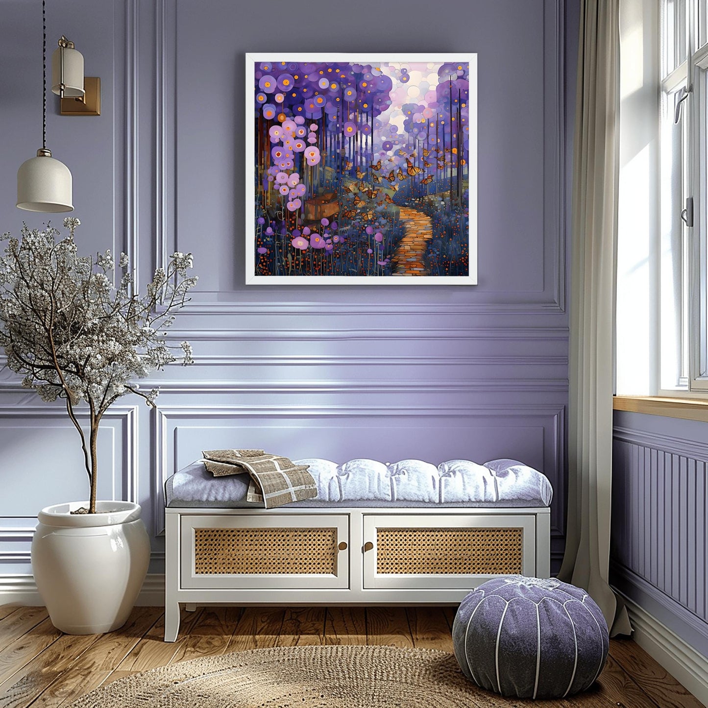 Gustav Klimt Poster Butterfly Pathway Print ‚Äì Abstract Floral Wall Art (view 4)