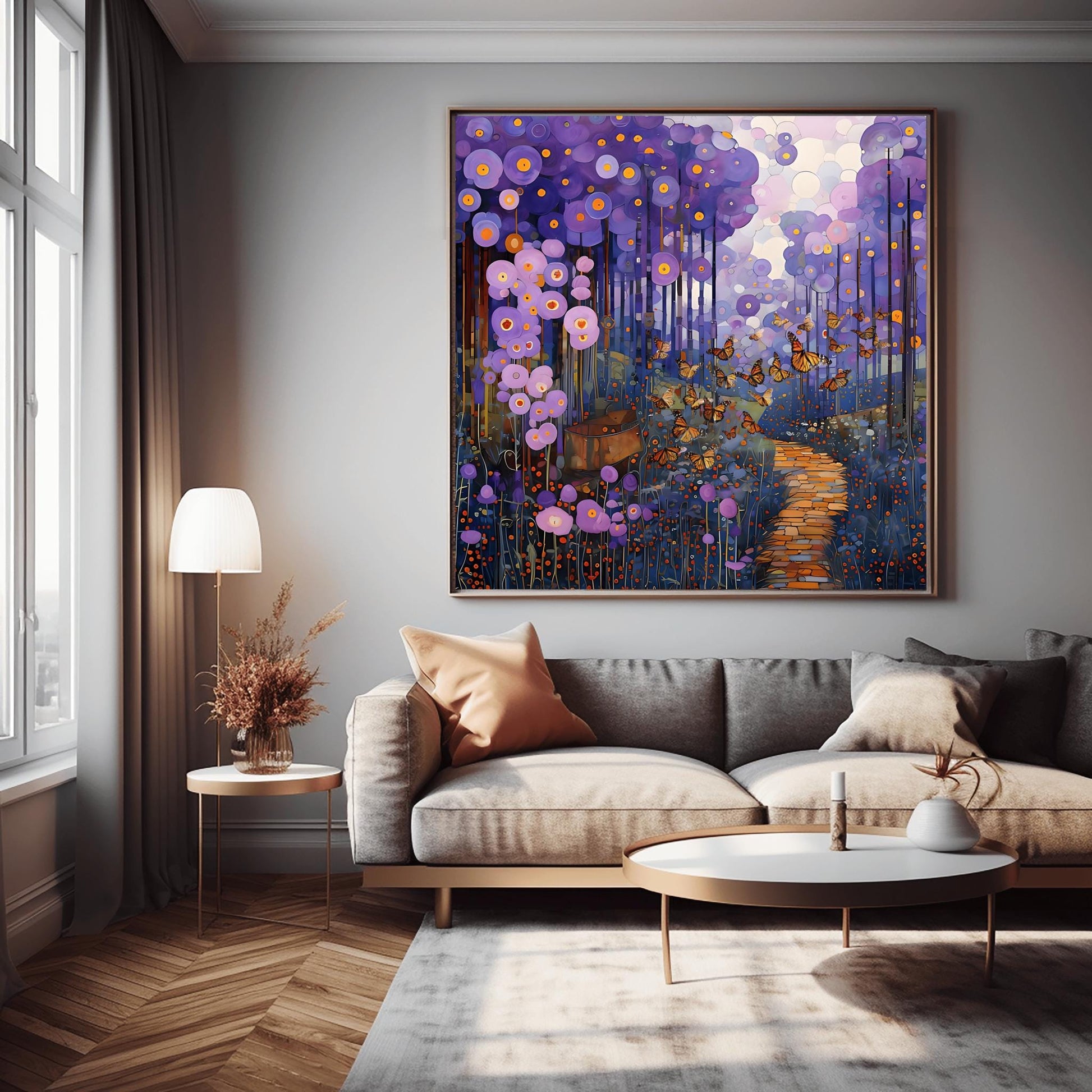 Gustav Klimt Poster Butterfly Pathway Print ‚Äì Abstract Floral Wall Art (view 6)