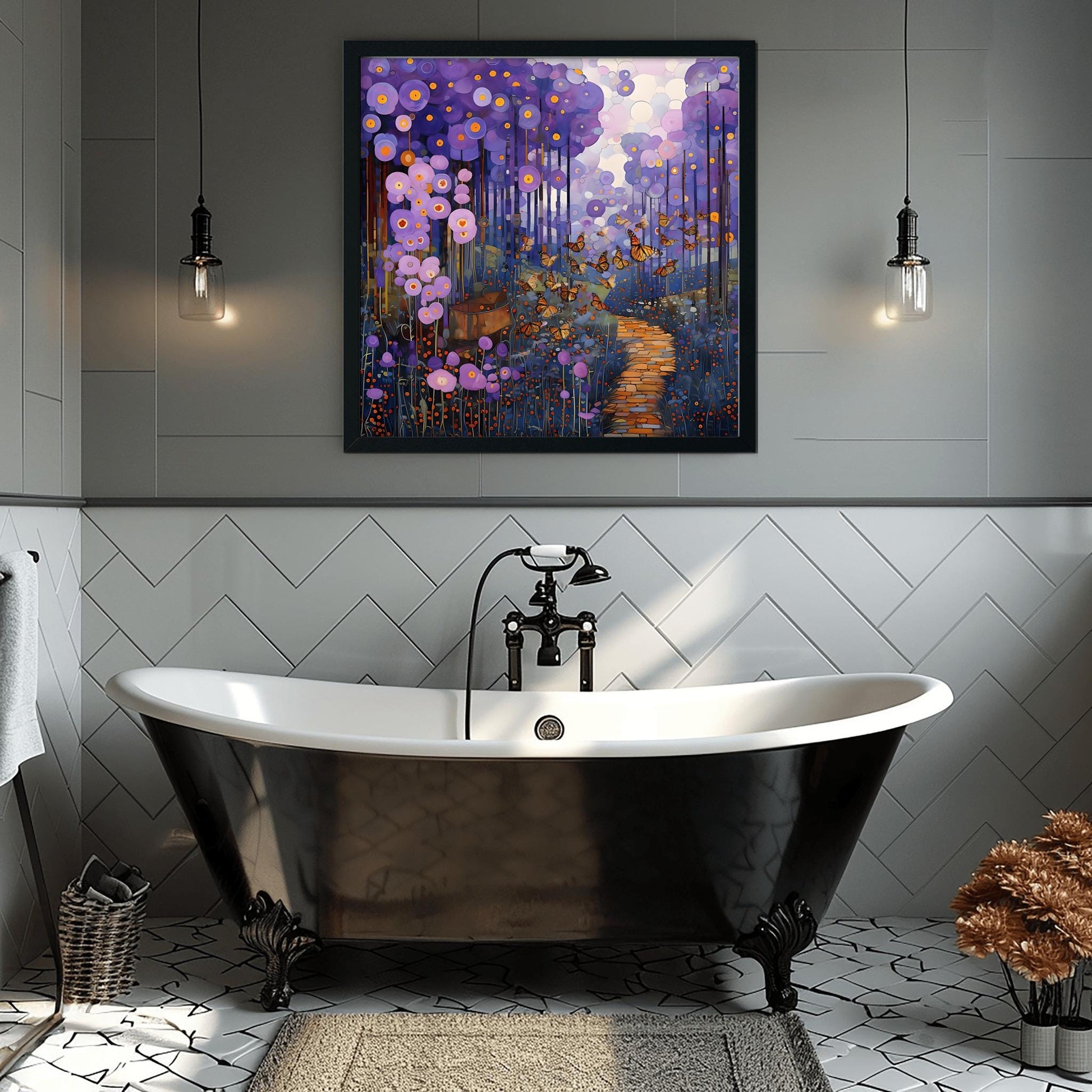Gustav Klimt Poster Butterfly Pathway Print ‚Äì Abstract Floral Wall Art (view 7)