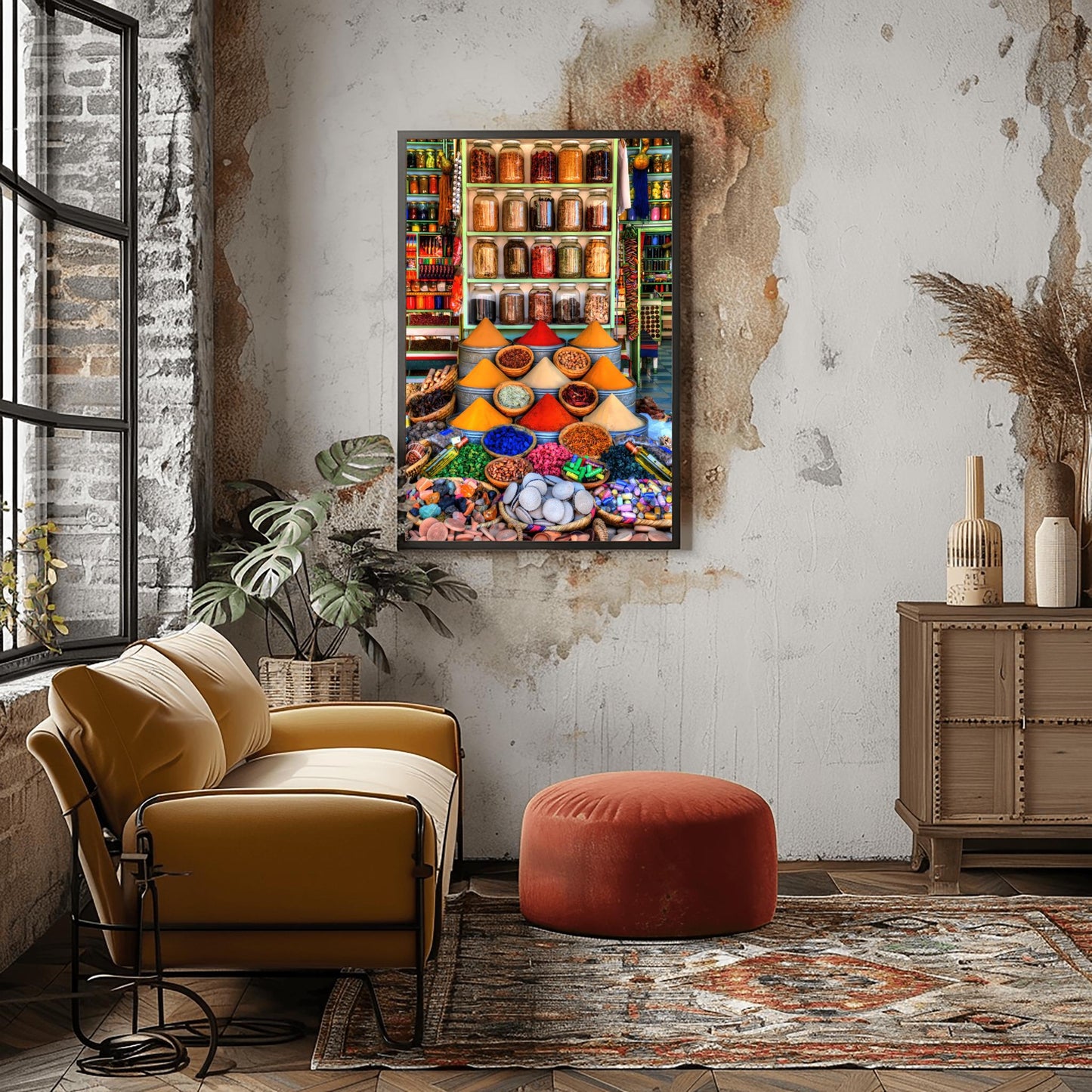 Moroccan Spice Market Photo: Vibrant Kitchen Wall Art Print
