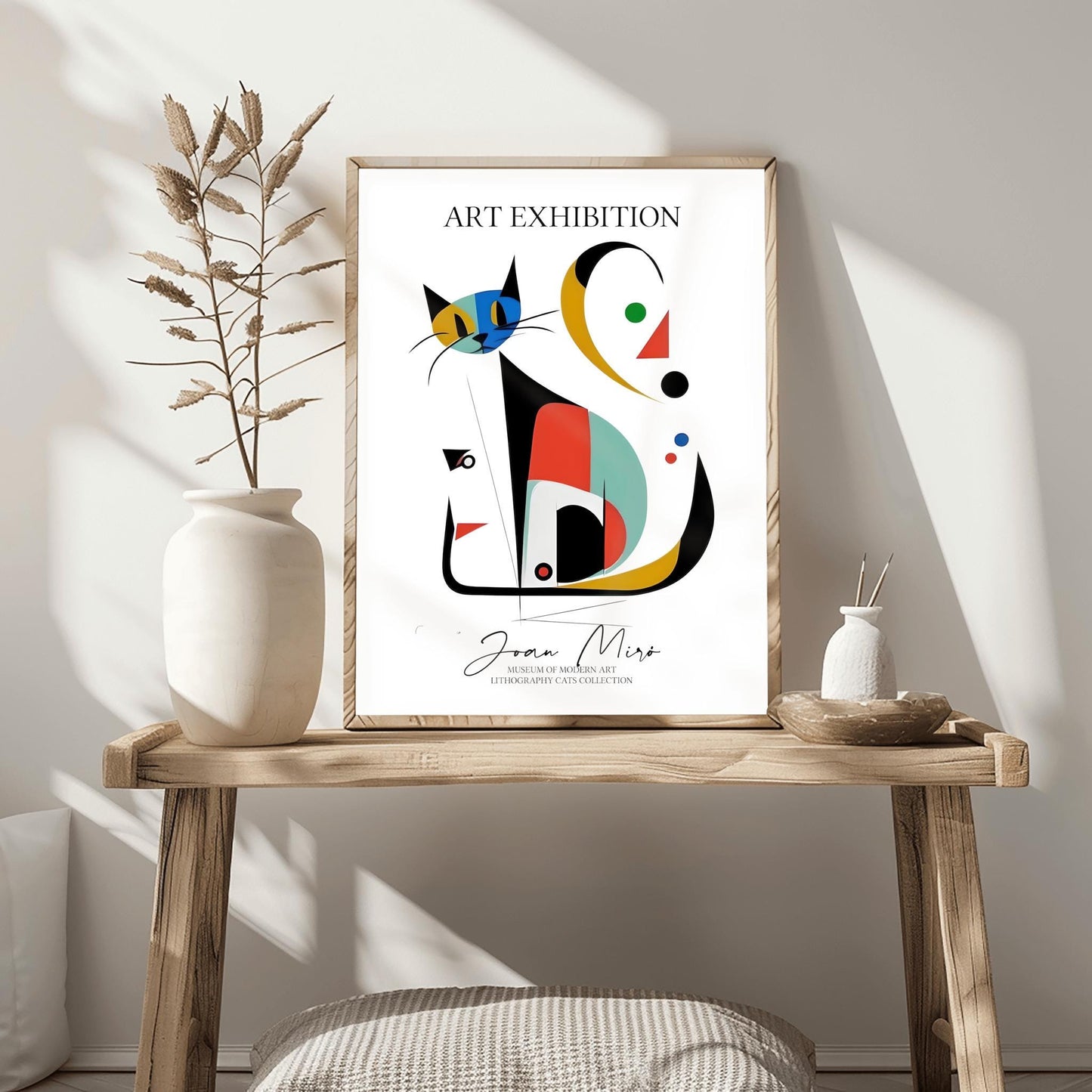 Joan Miró Cat Poster: Abstract Geometric Art Exhibition Print