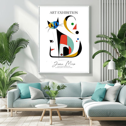 Joan Miró Cat Poster: Abstract Geometric Art Exhibition Print