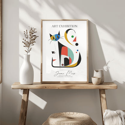 Joan Miró Cat Poster: Abstract Geometric Art Exhibition Print