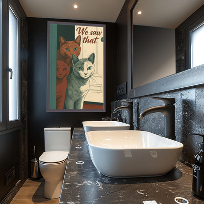 Funny Siamese Cat Bathroom Poster: Humorous Toilet Reading Cat Art