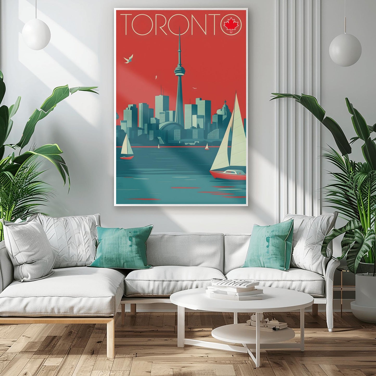 Vintage Toronto Travel Poster: CN Tower, Retro Canadian Art