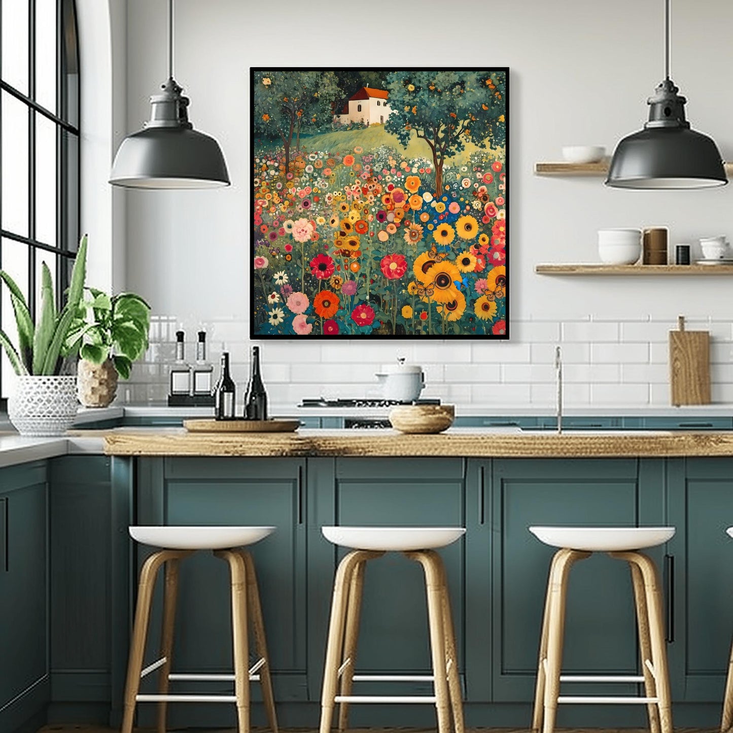 Gustav Klimt Flower Garden Print: Vibrant Botanical Art Poster