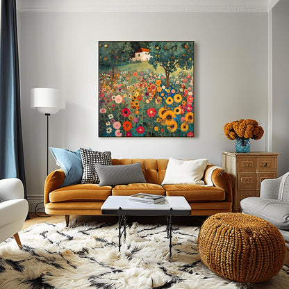 Gustav Klimt Flower Garden Print: Vibrant Botanical Art Poster