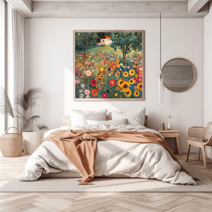 Gustav Klimt Flower Garden Print: Vibrant Botanical Art Poster