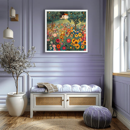 Gustav Klimt Flower Garden Print: Vibrant Botanical Art Poster