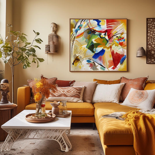 Wassily Kandinsky Abstract Expressionist Art Dynamic Geometric Print - Bauhaus Decor