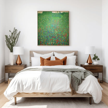 Gustav Klimt Poppy Field Print: Austrian Symbolism Fine Art Reproduction