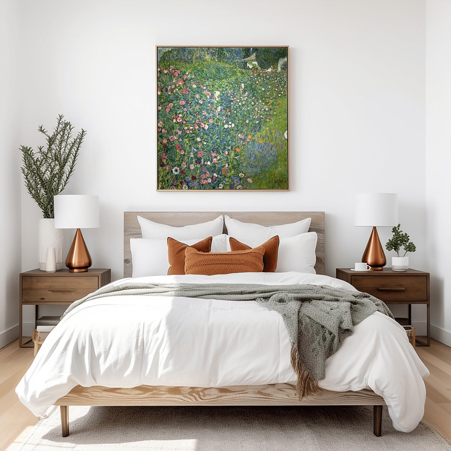 Gustav Klimt Rose Garden Print: Austrian Floral Landscape Art