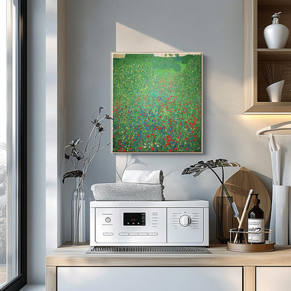 Gustav Klimt Poppy Field Print: Austrian Symbolism Fine Art Reproduction