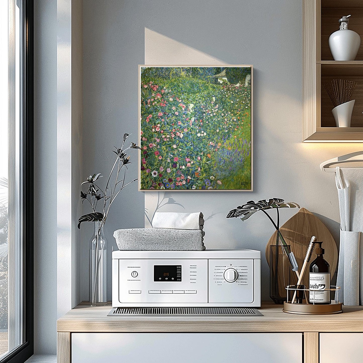 Gustav Klimt Rose Garden Print: Austrian Floral Landscape Art