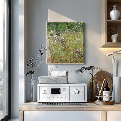 Gustav Klimt Flower Garden Print: Lush Impressionist Art Nouveau Poster