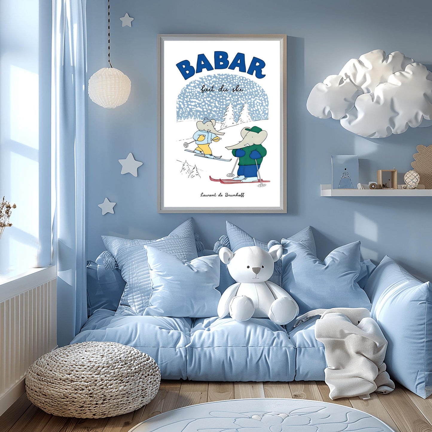 Babar The Elephant Print: Retro Nursery Decor, Kids Room Art